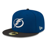Tampa Bay Lightning New Era Core Logo Two-Tone 59FIFTY Fitted Hat - Blue Hats