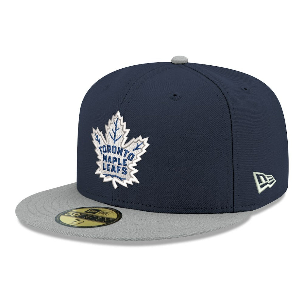Toronto Maple Leafs New Era Core Logo Two-Tone 59FIFTY Fitted Hat - Navy Hats