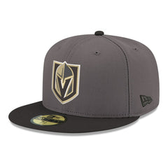 Vegas Golden Knights New Era Core Logo Two-Tone 59FIFTY Fitted Hat - Gray Hats