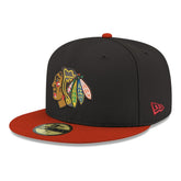Chicago Blackhawks New Era Core Logo Two-Tone 59FIFTY Fitted Hat - Black Hats