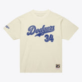 Fernando Valenzuela Los Angeles Dodgers Cooperstown Collection Throwback Name & Number T-Shirt Cream