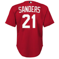 Deion Sanders Cincinnati Reds Youth Cooperstown Mesh Batting Practice Jersey Red