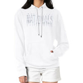 Washington Nationals G-III 4Her by Carl Banks Women's Metallic Drop Fleece Hoodie White