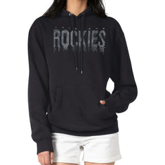 Colorado Rockies G-III 4Her by Carl Banks Women's Metallic Drop Fleece Hoodie Black