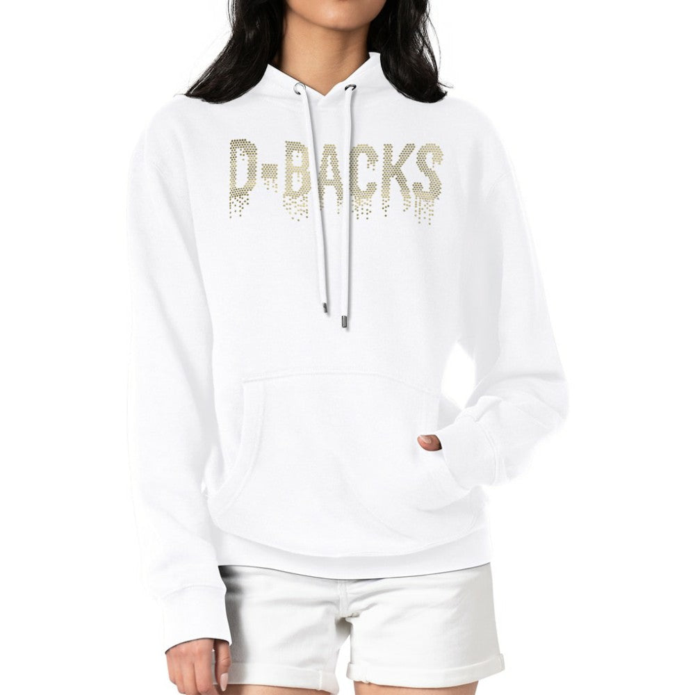 Arizona Diamondbacks G-III 4Her by Carl Banks Women's Metallic Drop Fleece Hoodie White