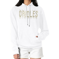 Baltimore Orioles G-III 4Her by Carl Banks Women's Metallic Drop Fleece Hoodie White