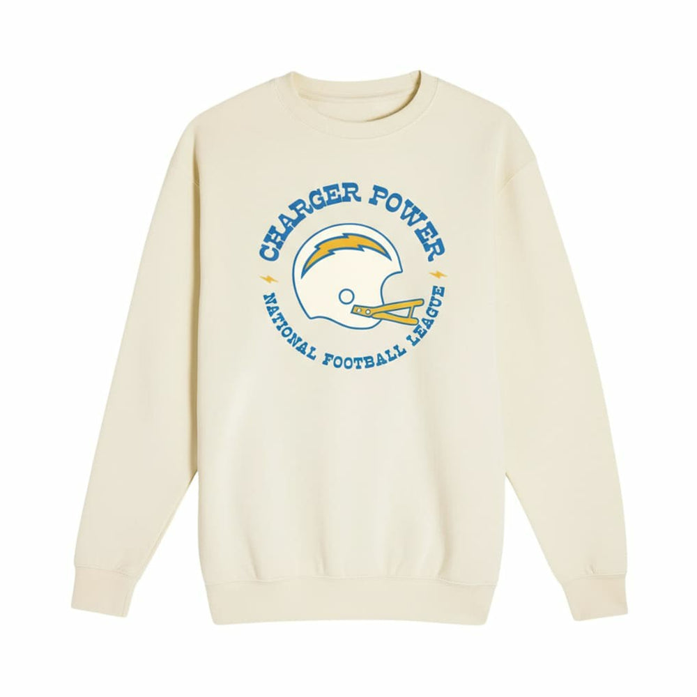 Los Angeles Chargers The Wild Collective Unisex Charger Power Fleece Sweatshirt - Cream on sale