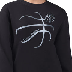 Denver Nuggets G-III 4Her by Carl Banks Women's Metallic Print Basketball Sketch Fleece Sweatshirt sale - Black discount