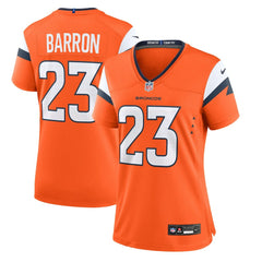 Jahdae Barron Denver Broncos Women's Team Game Jersey - Orange on sale