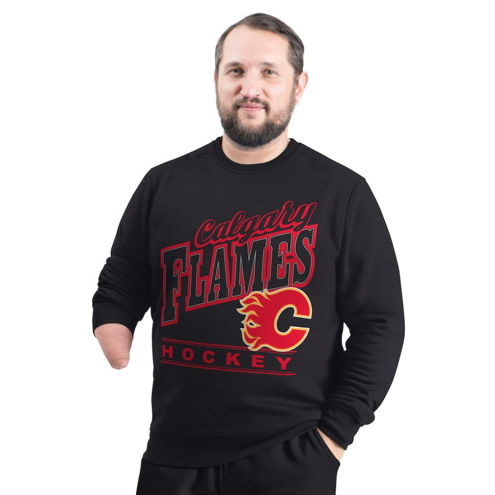 Calgary Flames G-III Sports by Carl Banks Adaptive Headliner Fleece Sweatshirt - Black Sweatshirts