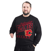 Calgary Flames G-III Sports by Carl Banks Adaptive Headliner Fleece Sweatshirt - Black Sweatshirts