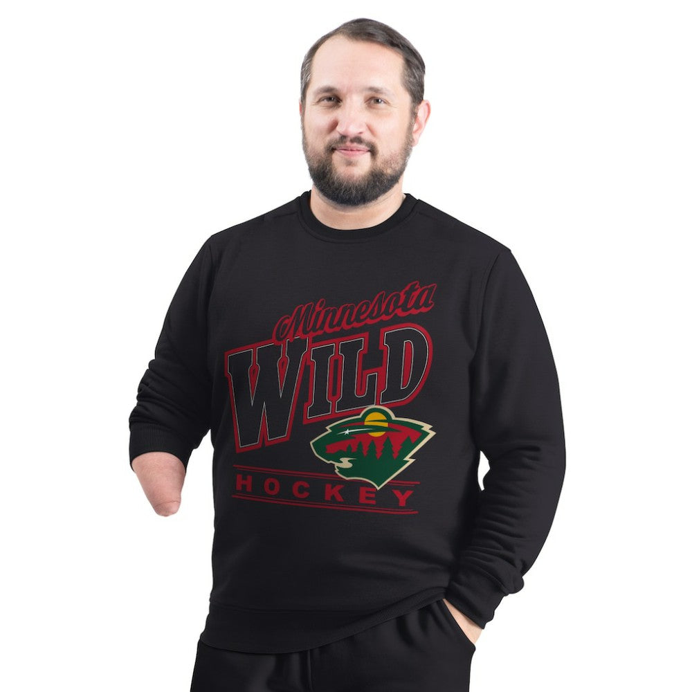 Minnesota Wild G-III Sports by Carl Banks Adaptive Headliner Fleece Sweatshirt - Black Sweatshirts
