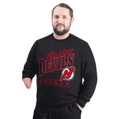 New Jersey Devils G-III Sports by Carl Banks Adaptive Headliner Fleece Sweatshirt - Black Sweatshirts