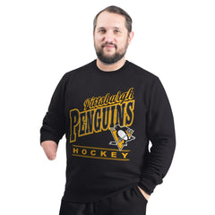 Pittsburgh Penguins G-III Sports by Carl Banks Adaptive Headliner Fleece Sweatshirt - Black Sweatshirts