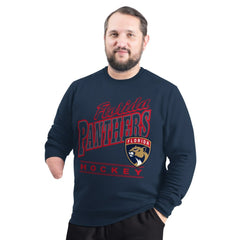 Florida Panthers G-III Sports by Carl Banks Adaptive Headliner Fleece Sweatshirt - Navy Sweatshirts
