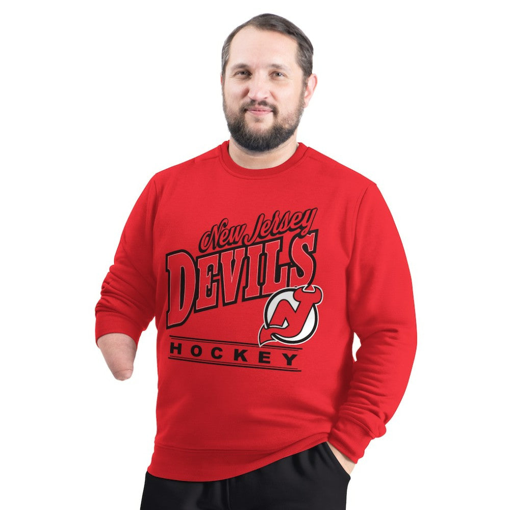 New Jersey Devils G-III Sports by Carl Banks Adaptive Headliner Fleece Sweatshirt - Red Sweatshirts