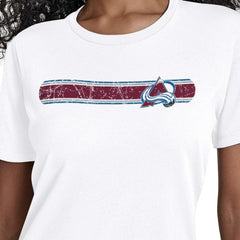 Colorado Avalanche Starter Women's Team Stripe T-Shirt - White T-shirts