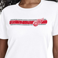 Detroit Red Wings Starter Women's Team Stripe T-Shirt - White T-shirts