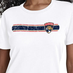 Florida Panthers Starter Women's Team Stripe T-Shirt - White T-shirts