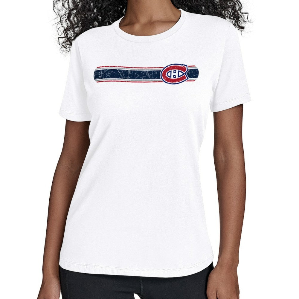 Montreal Canadiens Starter Women's Team Stripe T-Shirt - White T-shirts