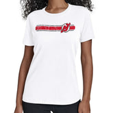 New Jersey Devils Starter Women's Team Stripe T-Shirt - White T-shirts