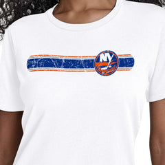 New York Islanders Starter Women's Team Stripe T-Shirt - White T-shirts