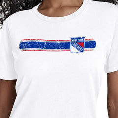 New York Rangers Starter Women's Team Stripe T-Shirt - White T-shirts