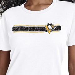 Pittsburgh Penguins Starter Women's Team Stripe T-Shirt - White T-shirts