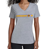 Los Angeles Lakers Starter Women's Team Stripe V-Neck T-Shirt - Gray online