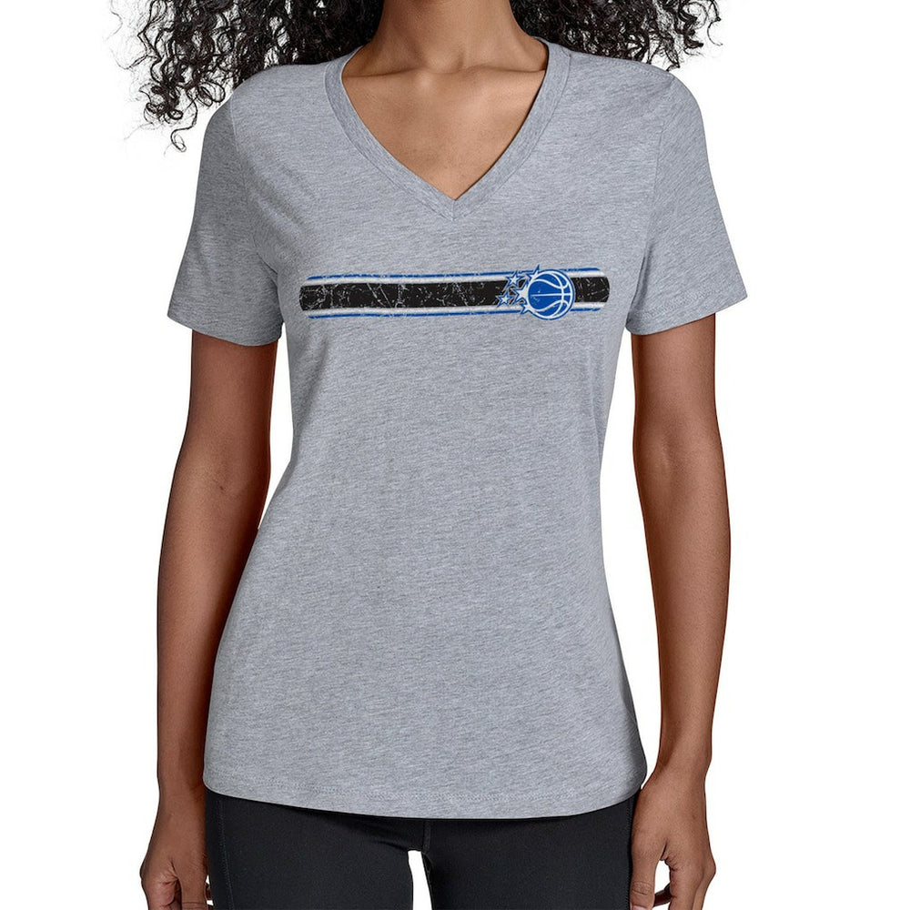 Orlando Magic Starter Women's Team Stripe V-Neck T-Shirt - Gray discount