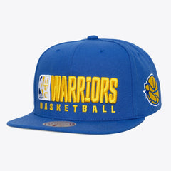 Golden State Warriors Hardwood Classics Old School Stacked Text Snapback Hat sale - Royal sale