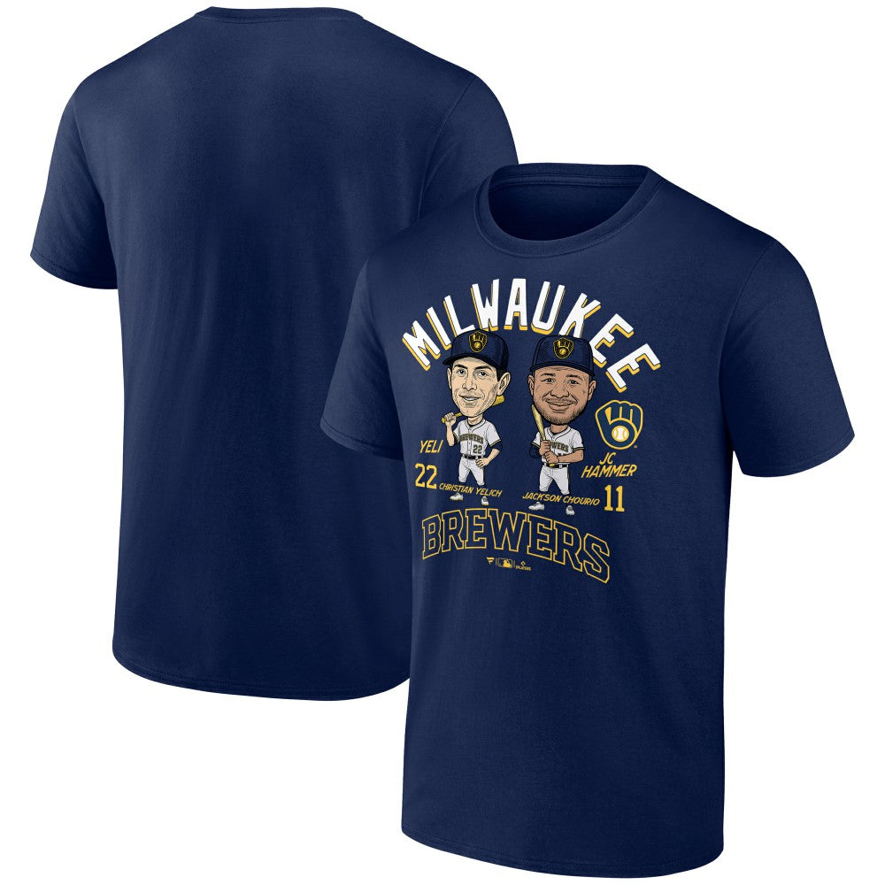 Jackson Chourio & Christian Yelich Milwaukee Brewers Player Duo T-Shirt Navy