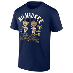 Jackson Chourio & Christian Yelich Milwaukee Brewers Player Duo T-Shirt Navy