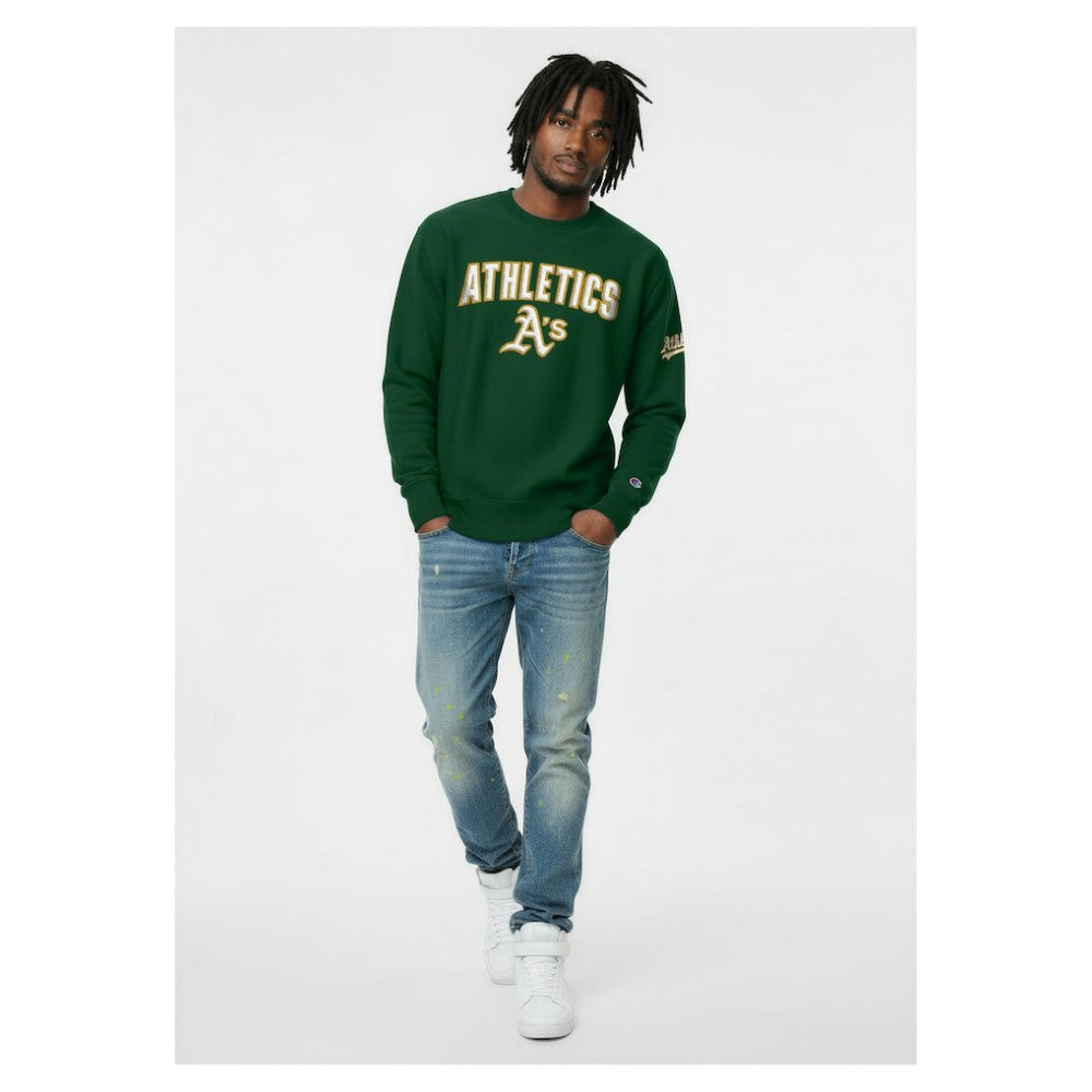 Athletics Champion Reverse Weave Chenille Sweatshirt Green
