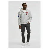Philadelphia Phillies Champion Reverse Weave Chenille Full-Zip Hoodie Gray