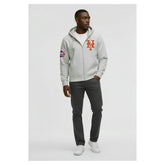 New York Mets Champion Reverse Weave Chenille Full-Zip Hoodie Gray