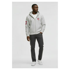 Cleveland Guardians Champion Reverse Weave Chenille Full-Zip Hoodie Gray
