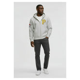 Pittsburgh Pirates Champion Reverse Weave Chenille Full-Zip Hoodie Heather Gray