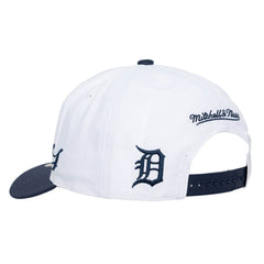 Detroit Tigers Unisex XL Script Pro Crown Snapback Hat White/Navy