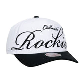Colorado Rockies Unisex XL Script Pro Crown Snapback Hat White/Black