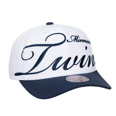 Minnesota Twins Unisex XL Script Pro Crown Adjustable Hat White/Navy