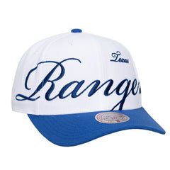 Texas Rangers Unisex XL Script Pro Crown Adjustable Hat White/Royal