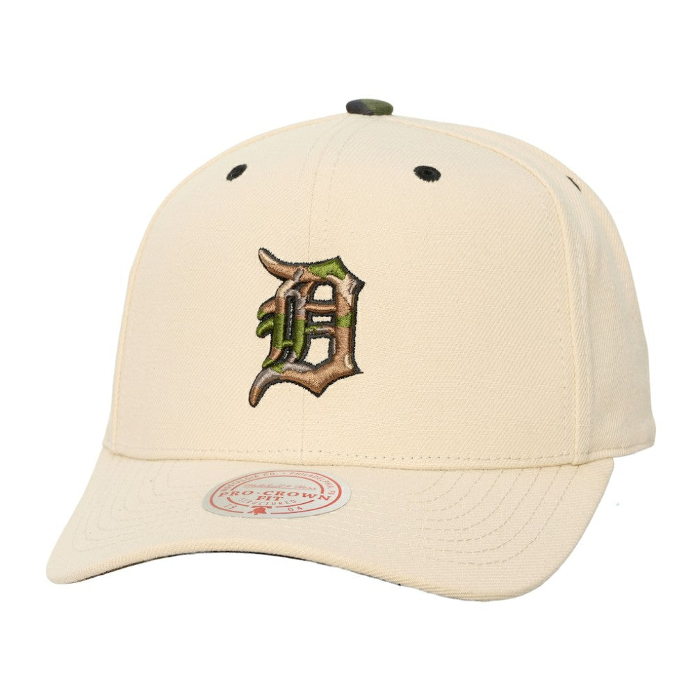 Detroit Tigers Unisex Camo Logo Pro Crown Snapback Hat Cream