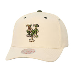 New York Mets Unisex Camo Logo Pro Crown Snapback Hat Cream