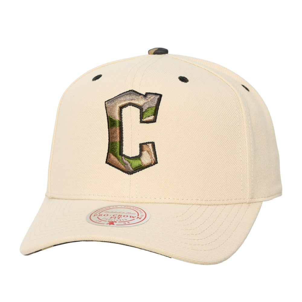 Cleveland Guardians Unisex Camo Logo Pro Crown Snapback Hat Cream