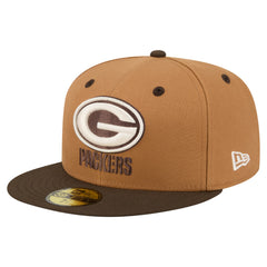 Green Bay Packers New Era Two-Tone Walnut 59FIFTY Fitted Hat - Light Brown/Dark Brown online