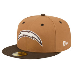 Los Angeles Chargers New Era Two-Tone Walnut 59FIFTY Fitted Hat - Light Brown/Dark Brown discount