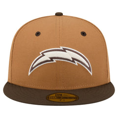 Los Angeles Chargers New Era Two-Tone Walnut 59FIFTY Fitted Hat - Light Brown/Dark Brown discount