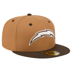 Los Angeles Chargers New Era Two-Tone Walnut 59FIFTY Fitted Hat - Light Brown/Dark Brown discount