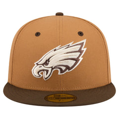 Philadelphia Eagles New Era Two-Tone Walnut 59FIFTY Fitted Hat - Light Brown/Dark Brown discount